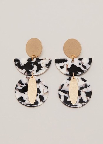 Phase Eight Resin Shape Drop Jewellery Black/White Canada | OYXHVD-634